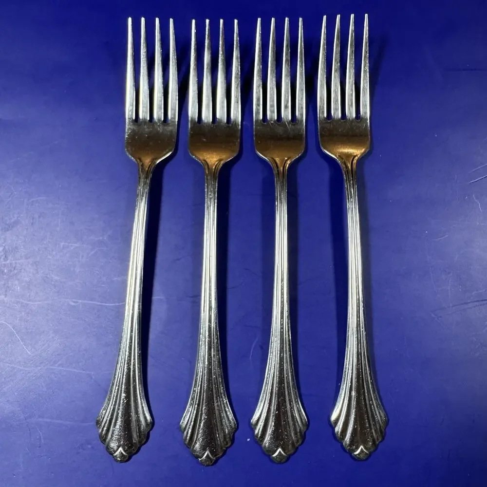 Oneida Bancroft Stainless Steel Dinner Forks 7 3/8” Set of 4 USA